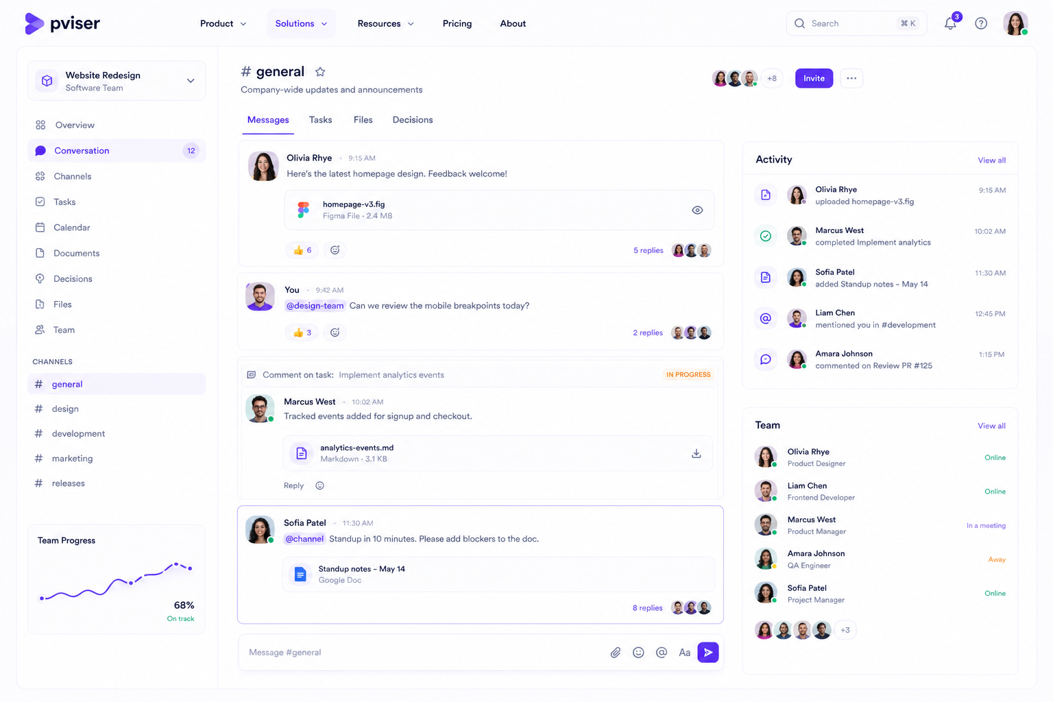 Team Collaboration solution workspace